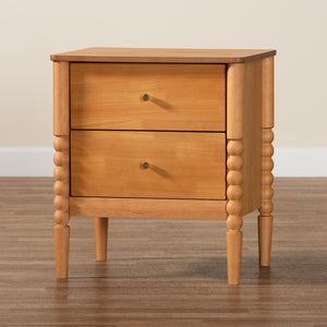 Baxton Studio Baxton Studio Lucera Mid-Century Nightstand with 2 Drawers – Elegant Oak Brown Accent for Bedrooms MG9011-NT Oak-2DW-NS