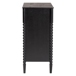 Baxton Studio Baxton Studio Lucera Mid-Century 4-Drawer Chest with Elegant Bobbin Legs for Stylish Storage Solutions Black MG9011-Black-4DW-Chest