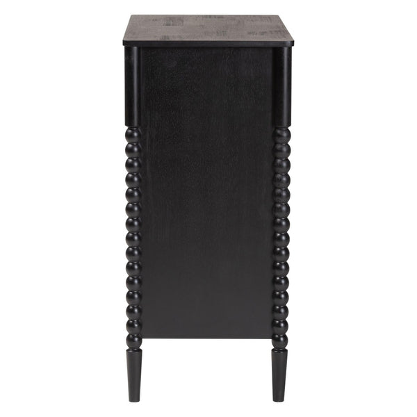 Baxton Studio Baxton Studio Lucera Mid-Century 4-Drawer Chest with Elegant Bobbin Legs for Stylish Storage Solutions Black MG9011-Black-4DW-Chest