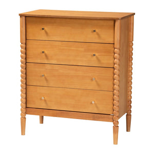 Baxton Studio Baxton Studio Lucera Mid-Century 4-Drawer Chest in Oak Brown - Stylish Storage with Vintage Charm MG9011-NT Oak-4DW-Chest