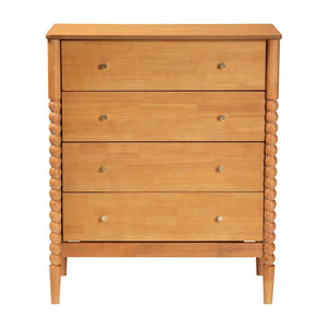Baxton Studio Baxton Studio Lucera Mid-Century 4-Drawer Chest in Oak Brown - Stylish Storage with Vintage Charm MG9011-NT Oak-4DW-Chest