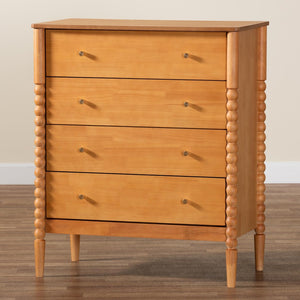 Baxton Studio Baxton Studio Lucera Mid-Century 4-Drawer Chest in Oak Brown - Stylish Storage with Vintage Charm MG9011-NT Oak-4DW-Chest