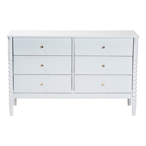 Baxton Studio Baxton Studio Lucera Mid-Century 6-Drawer Dresser with Elegant Bobbin Detailing for Stylish Storage White MG9011-White-6DW-Dresser