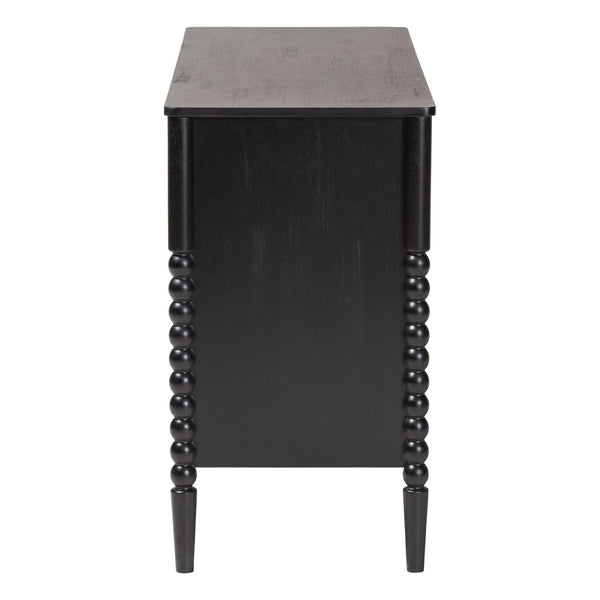 Baxton Studio Baxton Studio Lucera Mid-Century 6-Drawer Dresser with Elegant Bobbin Detailing for Stylish Storage Black MG9011-Black-6DW-Dresser