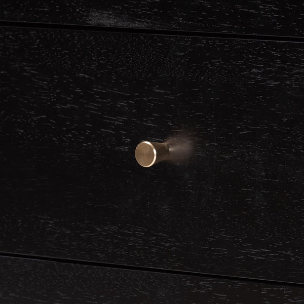 Baxton Studio Baxton Studio Lucera Mid-Century 6-Drawer Dresser with Elegant Bobbin Detailing for Stylish Storage Black MG9011-Black-6DW-Dresser