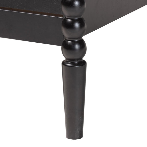 Baxton Studio Baxton Studio Lucera Mid-Century 6-Drawer Dresser with Elegant Bobbin Detailing for Stylish Storage Black MG9011-Black-6DW-Dresser