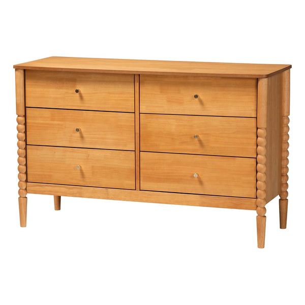 Baxton Studio Baxton Studio Lucera Mid-Century Oak Brown 6-Drawer Dresser with Timeless Style & Storage Solutions MG9011-NT Oak-6DW-Dresser