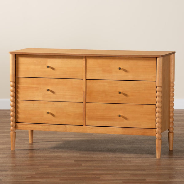 Baxton Studio Baxton Studio Lucera Mid-Century Oak Brown 6-Drawer Dresser with Timeless Style & Storage Solutions MG9011-NT Oak-6DW-Dresser