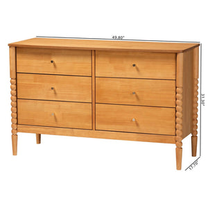 Baxton Studio Baxton Studio Lucera Mid-Century Oak Brown 6-Drawer Dresser with Timeless Style & Storage Solutions MG9011-NT Oak-6DW-Dresser