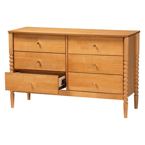 Baxton Studio Baxton Studio Lucera Mid-Century Oak Brown 6-Drawer Dresser with Timeless Style & Storage Solutions MG9011-NT Oak-6DW-Dresser