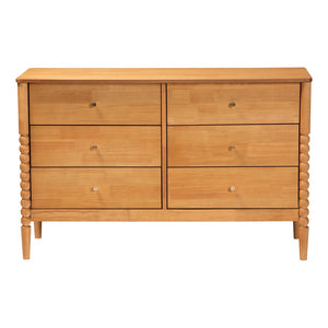 Baxton Studio Baxton Studio Lucera Mid-Century Oak Brown 6-Drawer Dresser with Timeless Style & Storage Solutions MG9011-NT Oak-6DW-Dresser