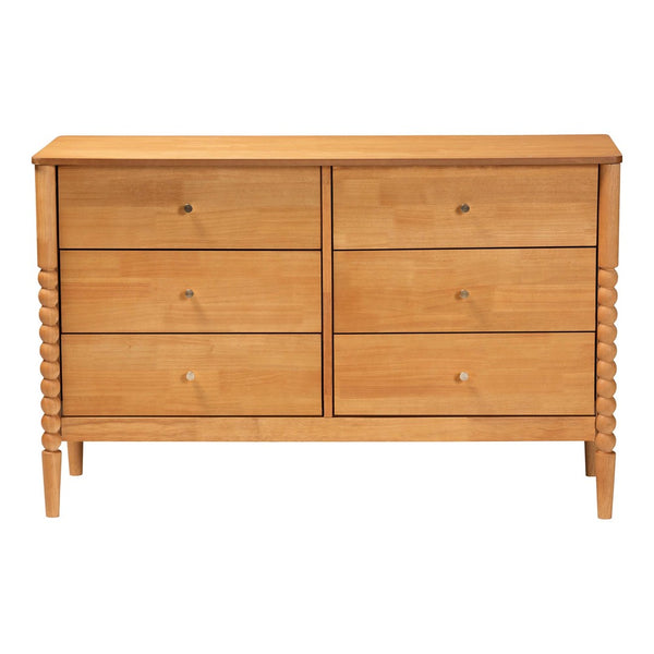 Baxton Studio Baxton Studio Lucera Mid-Century Oak Brown 6-Drawer Dresser with Timeless Style & Storage Solutions MG9011-NT Oak-6DW-Dresser