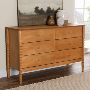 Baxton Studio Baxton Studio Lucera Mid-Century Oak Brown 6-Drawer Dresser with Timeless Style & Storage Solutions MG9011-NT Oak-6DW-Dresser