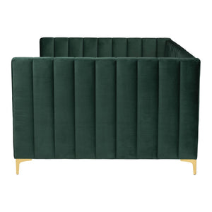 Baxton Studio Baxton Oksana Luxe Emerald Velvet Full Daybed with Gold Metal Legs - Stylish Comfort & Durability CF0344-Emerald Green Daybed-Full