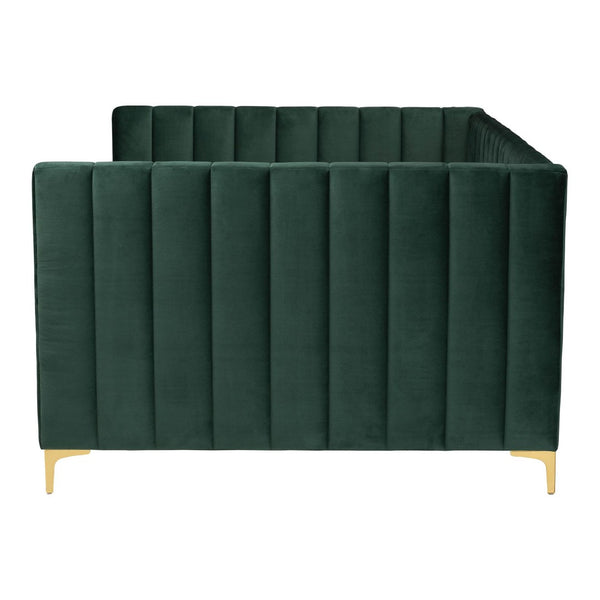 Baxton Studio Baxton Oksana Luxe Emerald Velvet Full Daybed with Gold Metal Legs - Stylish Comfort & Durability CF0344-Emerald Green Daybed-Full