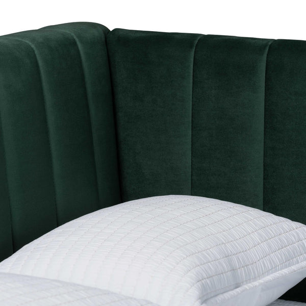 Baxton Studio Baxton Oksana Luxe Emerald Velvet Full Daybed with Gold Metal Legs - Stylish Comfort & Durability CF0344-Emerald Green Daybed-Full