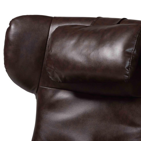 Baxton Studio Baxton Studio Elwood Modern Faux Leather Lounge Chair and Footrest Set for Stylish Comfort Brown BT-70837-05-Brown-Lounge Chair