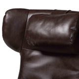 Baxton Studio Elwood Modern Brown Faux Leather 2-Piece Lounge Chair and Footrest Set