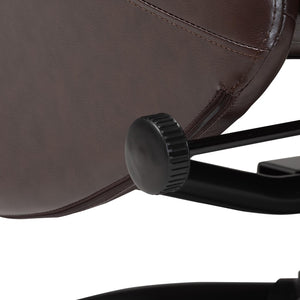 Baxton Studio Baxton Studio Elwood Modern Faux Leather Lounge Chair and Footrest Set for Stylish Comfort Brown BT-70837-05-Brown-Lounge Chair