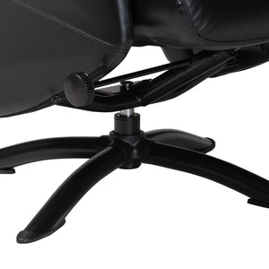 Baxton Studio Baxton Studio Elwood Modern Faux Leather Lounge Chair and Footrest Set for Stylish Comfort Black BT-70837-06-Black-Lounge Chair