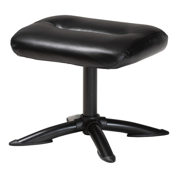 Baxton Studio Baxton Studio Elwood Modern Faux Leather Lounge Chair and Footrest Set for Stylish Comfort Black BT-70837-06-Black-Lounge Chair