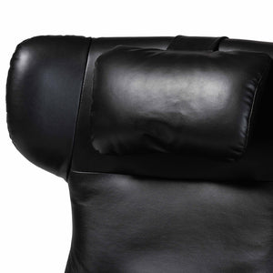 Baxton Studio Baxton Studio Elwood Modern Faux Leather Lounge Chair and Footrest Set for Stylish Comfort Black BT-70837-06-Black-Lounge Chair