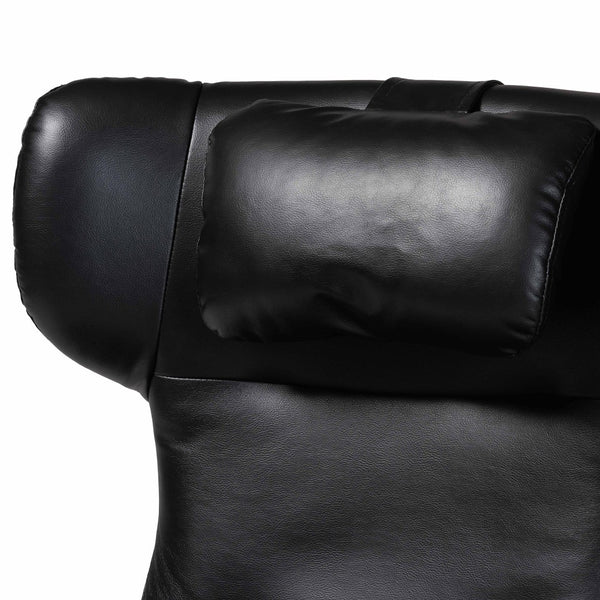 Baxton Studio Baxton Studio Elwood Modern Faux Leather Lounge Chair and Footrest Set for Stylish Comfort Black BT-70837-06-Black-Lounge Chair