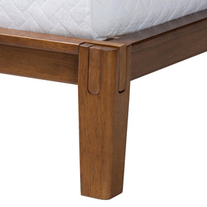 Baxton Studio Baxton Studio Mariette Japandi Queen Bed in Dark Grey Teddy Fabric & Walnut Wood Frame, Modern Elegance BBT61242-XD841-26 Dark Grey/Walnut-Queen