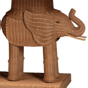 Baxton Studio bali Elissa Bohemian Honey Rattan Elephant Console Table - Handcrafted Rustic Design for Your Home Elephant-Light Honey Rattan-Console Table