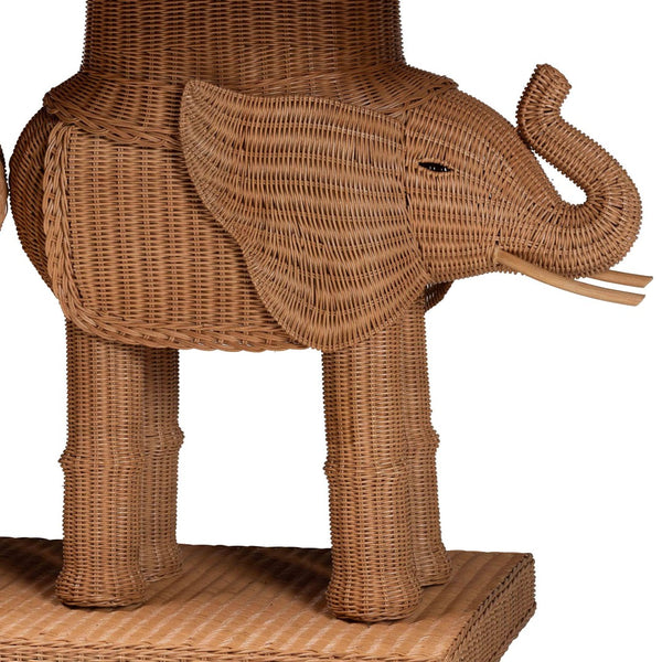 Baxton Studio bali Elissa Bohemian Honey Rattan Elephant Console Table - Handcrafted Rustic Design for Your Home Elephant-Light Honey Rattan-Console Table