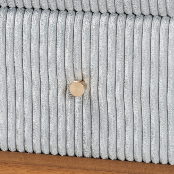 Baxton Studio Baxton Studio Elegant Mid-Century Grey Corduroy Nightstand with Oak Brown Wood Legs for Storage MG9012-Grey-HC1315-16/NT-Oak-2DW-NS