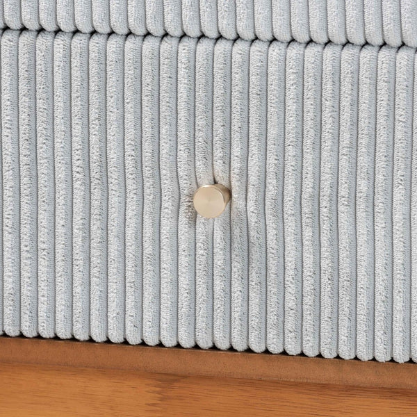 Baxton Studio Baxton Studio Taylin 4-Drawer Chest in Grey Corduroy & Oak Brown - Stylish Mid-Century Storage Solution MG9012-Grey-HC1315-16/NT-Oak-4DW-Chest