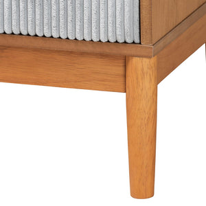 Baxton Studio Baxton Studio Taylin 4-Drawer Chest in Grey Corduroy & Oak Brown - Stylish Mid-Century Storage Solution MG9012-Grey-HC1315-16/NT-Oak-4DW-Chest