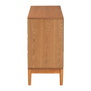 Baxton Studio Baxton Studio Taylin Mid-Century Grey Corduroy Dresser with Oak Brown Legs - Stylish Storage Solution MG9012-Grey-HC1315-16/NT-Oak-6DW-Dresser