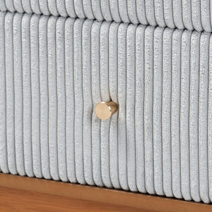 Baxton Studio Baxton Studio Taylin Mid-Century Grey Corduroy Dresser with Oak Brown Legs - Stylish Storage Solution MG9012-Grey-HC1315-16/NT-Oak-6DW-Dresser