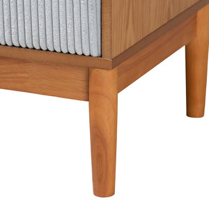 Baxton Studio Baxton Studio Taylin Mid-Century Grey Corduroy Dresser with Oak Brown Legs - Stylish Storage Solution MG9012-Grey-HC1315-16/NT-Oak-6DW-Dresser