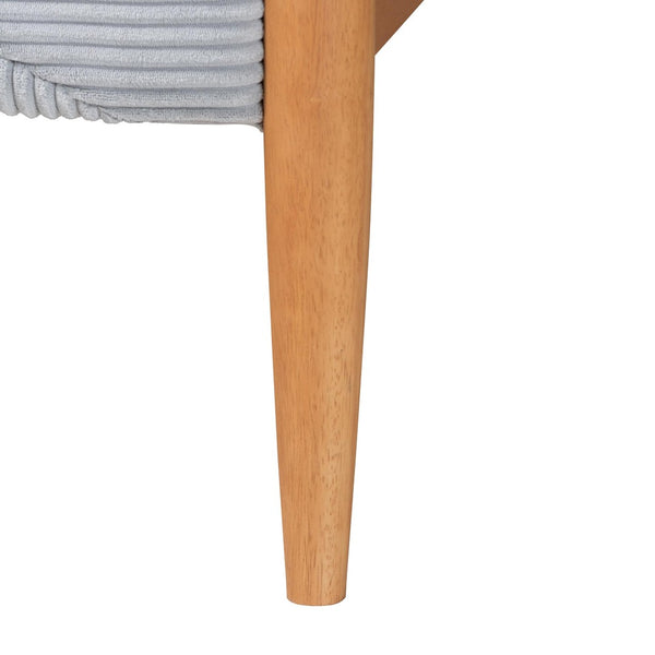 Baxton Studio Baxton Studio Taylin Mid-Century Grey Corduroy Queen Bed with Oak Wood Accents - Stylish Comfort! MG0243-Grey-HC1315-16/NT-Oak-Queen