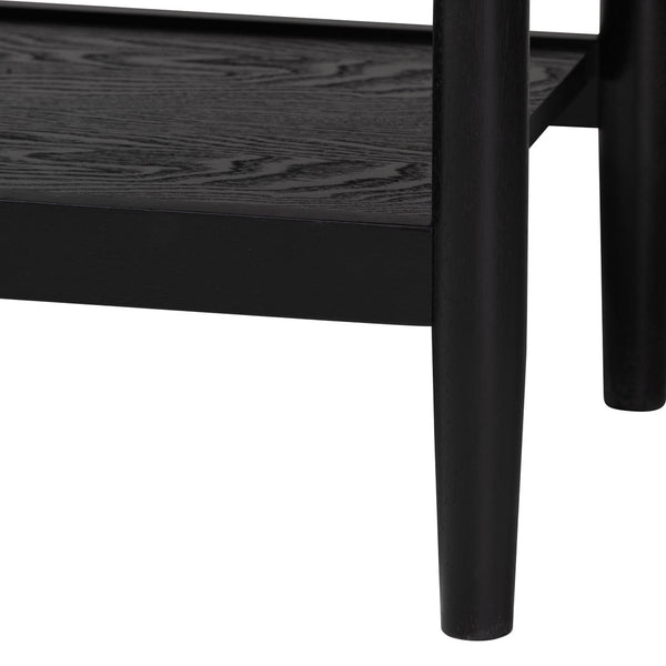 Baxton Studio Baxton Studio Shirin Mid-Century 3-Drawer Chest in Beige Fabric & Black Wood for Stylish Storage MG9013-Sand Stone-FG2203-2/Black-3DW-Chest