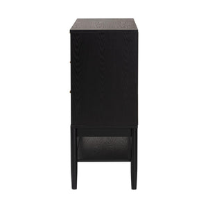 Baxton Studio Baxton Studio Shirin 6-Drawer Dresser in Beige Fabric & Black Wood - Mid-Century Modern Storage Solution MG9013-Sand Stone-FG2203-2/Black-6DW-Dresser