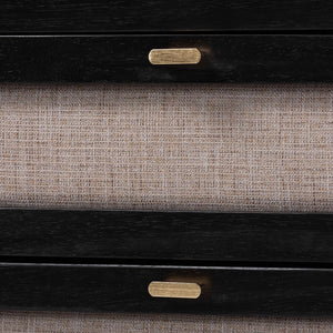 Baxton Studio Baxton Studio Shirin 6-Drawer Dresser in Beige Fabric & Black Wood - Mid-Century Modern Storage Solution MG9013-Sand Stone-FG2203-2/Black-6DW-Dresser