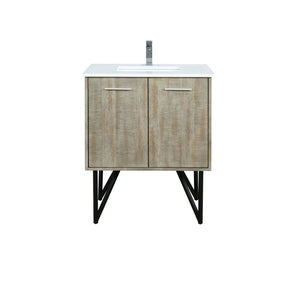 English Elm Rustic Acacia Bath Vanity With White Quartz Top & Chrome Faucet Set - Stylish Storage Solution! B2731P259600-GIGA