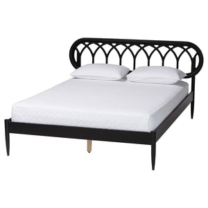 Baxton Studio Baxton Studio Florica Art Deco Queen Bedroom Set with Elegant Upholstered Storage & Support 4-Piece Florica-Sand Stone/Black-Queen-4PC Bedroom Set