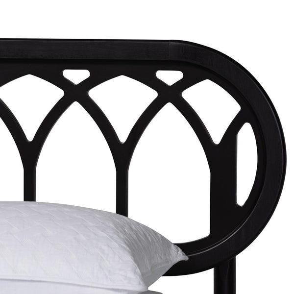 Baxton Studio Baxton Studio Florica Art Deco Queen Bedroom Set with Elegant Upholstered Storage & Support 4-Piece Florica-Sand Stone/Black-Queen-4PC Bedroom Set