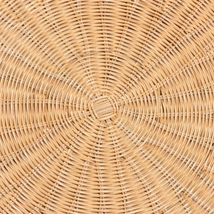 Baxton Studio bali Farrow Bohemian Braided Rattan Dining Table - Handcrafted Light Honey Finish, Pedestal Base Braided-Light Honey Rattan-DT