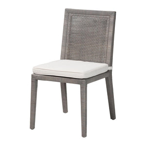 Baxton Studio bali Sofia Rattan Dining Chair - Handwoven Wicker with Cushion, Coastal Boho Style, French Grey Charm Sofia-French Grey-DC