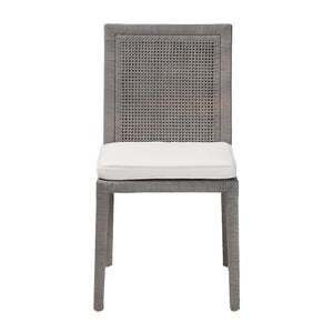 Baxton Studio bali Sofia Rattan Dining Chair - Handwoven Wicker with Cushion, Coastal Boho Style, French Grey Charm Sofia-French Grey-DC
