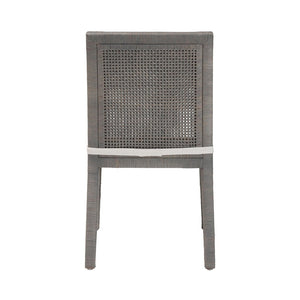 Baxton Studio bali Sofia Rattan Dining Chair - Handwoven Wicker with Cushion, Coastal Boho Style, French Grey Charm Sofia-French Grey-DC