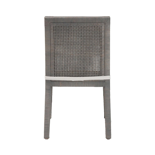 Baxton Studio bali Sofia Rattan Dining Chair - Handwoven Wicker with Cushion, Coastal Boho Style, French Grey Charm Sofia-French Grey-DC