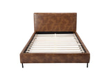 IDEAZ Brown Bed with Faux Leather Platform Brown 1415APB