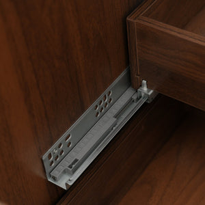 English Elm 60" Boutique Bathroom Vanity Rattan Doors Soft Close Drawers Smc Sink Pine Legs Brown N817P397678B